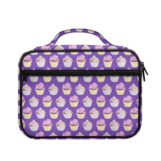 Purple Cupcake Pattern Print Briefcase Bible Bag
