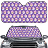 Purple Cupcake Pattern Print Car Windshield Sun Shade