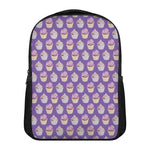 Purple Cupcake Pattern Print Casual Backpack