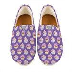 Purple Cupcake Pattern Print Casual Shoes