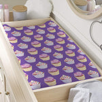 Purple Cupcake Pattern Print Changing Pad Cover
