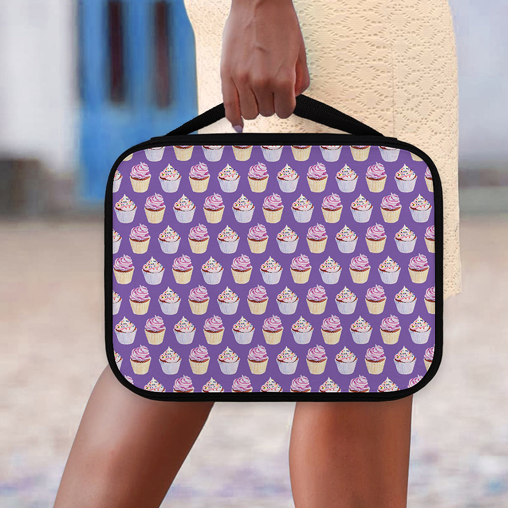 Purple Cupcake Pattern Print Classic Bible Case