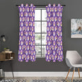 Purple Cupcake Pattern Print Grommet Curtain Panels