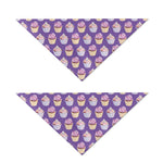 Purple Cupcake Pattern Print Dog Bandana
