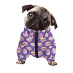 Purple Cupcake Pattern Print Dog Zip Up Jacket