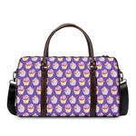Purple Cupcake Pattern Print Duffle Bag