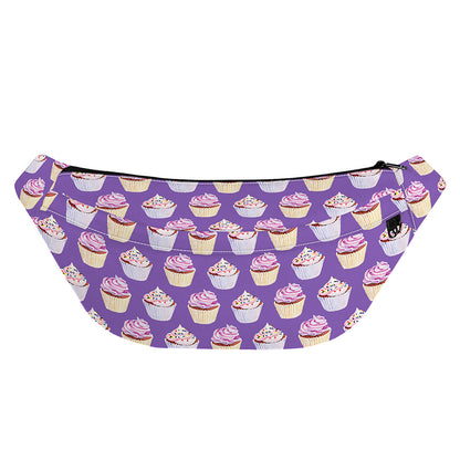 Purple Cupcake Pattern Print Fanny Pack