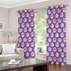 Purple Cupcake Pattern Print Grommet Curtains