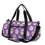 Purple Cupcake Pattern Print Gym Bag