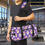 Purple Cupcake Pattern Print Gym Bag