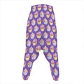 Purple Cupcake Pattern Print Hammer Pants
