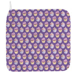 Purple Cupcake Pattern Print Hand Towel