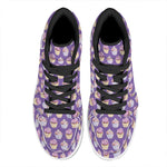 Purple Cupcake Pattern Print High Top Leather Sneakers