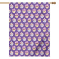 Purple Cupcake Pattern Print House Flag