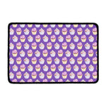 Purple Cupcake Pattern Print Kitchen Mat
