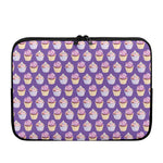 Purple Cupcake Pattern Print Laptop Sleeve