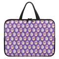 Purple Cupcake Pattern Print Laptop Sleeve With Handle