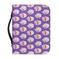 Purple Cupcake Pattern Print Leather Bible Cover