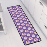 Purple Cupcake Pattern Print Long Kitchen Mat