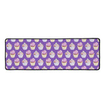 Purple Cupcake Pattern Print Long Kitchen Mat