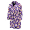 Purple Cupcake Pattern Print Men's Bathrobe