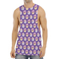 Purple Cupcake Pattern Print Men's Muscle Tank Top