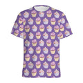 Purple Cupcake Pattern Print Men's Athletic T-Shirt
