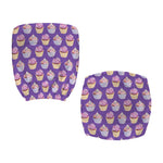 Purple Cupcake Pattern Print Office Chair Cover
