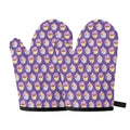 Purple Cupcake Pattern Print Oven Mitts