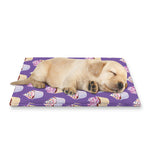 Purple Cupcake Pattern Print Pet Cooling Mat Cover