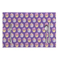 Purple Cupcake Pattern Print Placemat