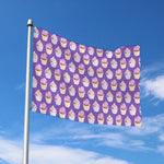 Purple Cupcake Pattern Print Polyester Flag
