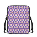 Purple Cupcake Pattern Print Rectangular Crossbody Bag