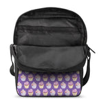 Purple Cupcake Pattern Print Rectangular Crossbody Bag