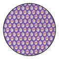 Purple Cupcake Pattern Print Round Floor Mat