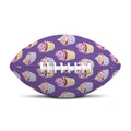 Purple Cupcake Pattern Print Rugby Ball