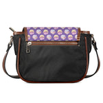 Purple Cupcake Pattern Print Saddle Bag