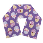 Purple Cupcake Pattern Print Scarf