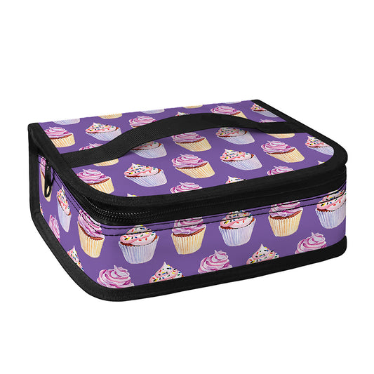 Purple Cupcake Pattern Print Small Lunch Bag