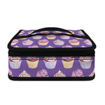 Purple Cupcake Pattern Print Small Lunch Bag