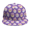 Purple Cupcake Pattern Print Snapback Cap