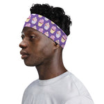 Purple Cupcake Pattern Print Sports Headband