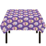 Purple Cupcake Pattern Print Tablecloth