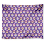 Purple Cupcake Pattern Print Tapestry