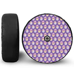 Purple Cupcake Pattern Print Tire Cover With Camera Hole