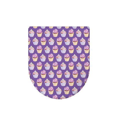 Purple Cupcake Pattern Print Toilet Lid Cover