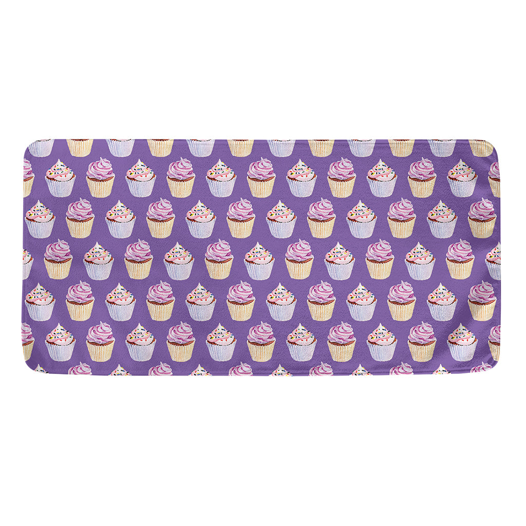 Purple Cupcake Pattern Print Towel