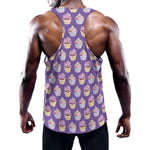Purple Cupcake Pattern Print Training Tank Top