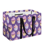 Purple Cupcake Pattern Print Utility Tote Bag