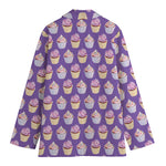 Purple Cupcake Pattern Print Women's Blazer
